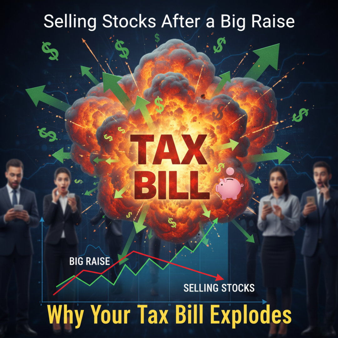 Selling Stocks After a Big Raise: Why Your Tax Bill Explodes
